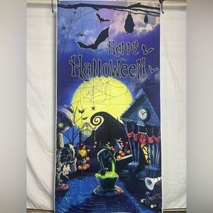 Happy Halloween Town Backdrop Banner 71x35inch
